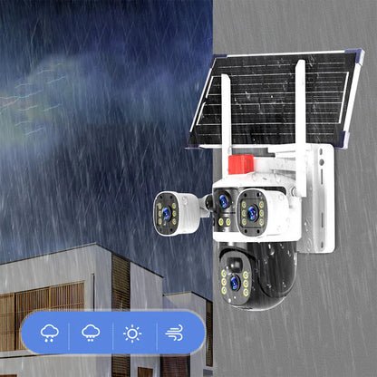 Überwachungskamera mit drei Objektiven und 360°-Auflösung